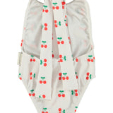 Girl Swimsuit with Back Bow in Cherry Print