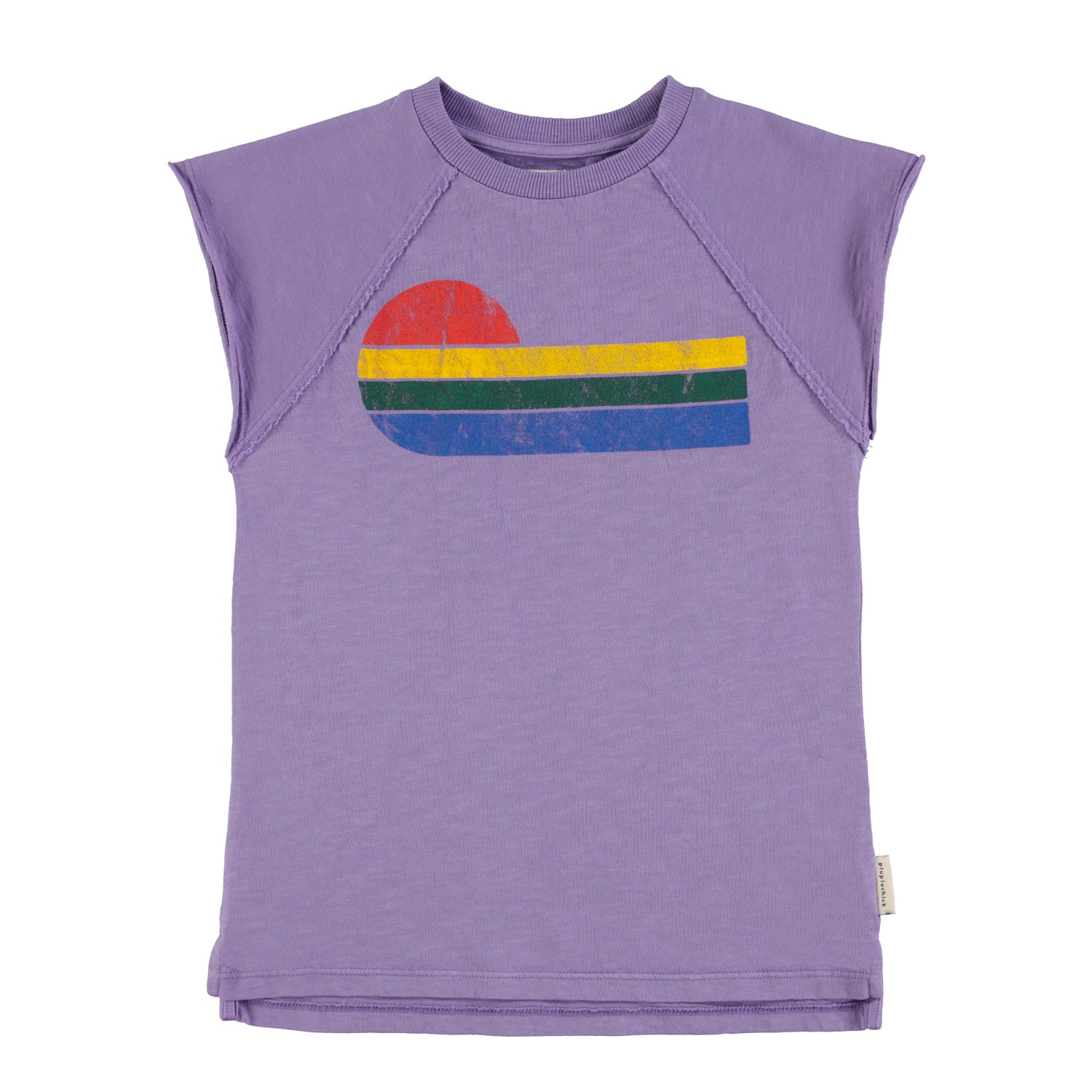 t-shirt dress | purple w/ multicolor wave print – piupiuchick
