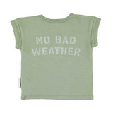 Baby T'shirt Olive Green with Sun & Cloud Print