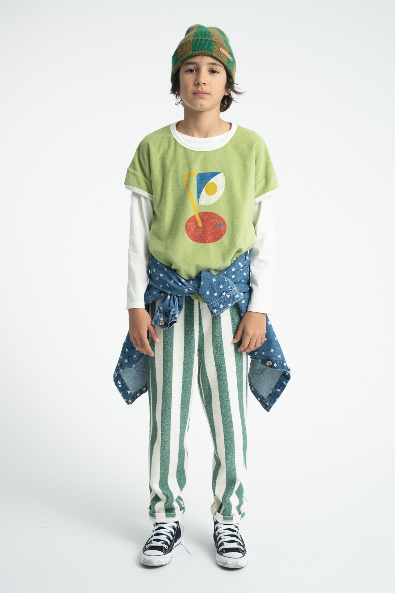 Terry Cotton T'shirt Green with Desk Lamp Print