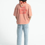T'shirt Red & Ecru Stripes with Apple Print