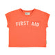 t'shirt | orange w/ "first aid" print