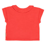 t-shirt w/ peter pan collar | red w/ "amour" print