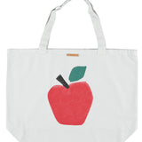XL Bag Light Grey with Apple Print