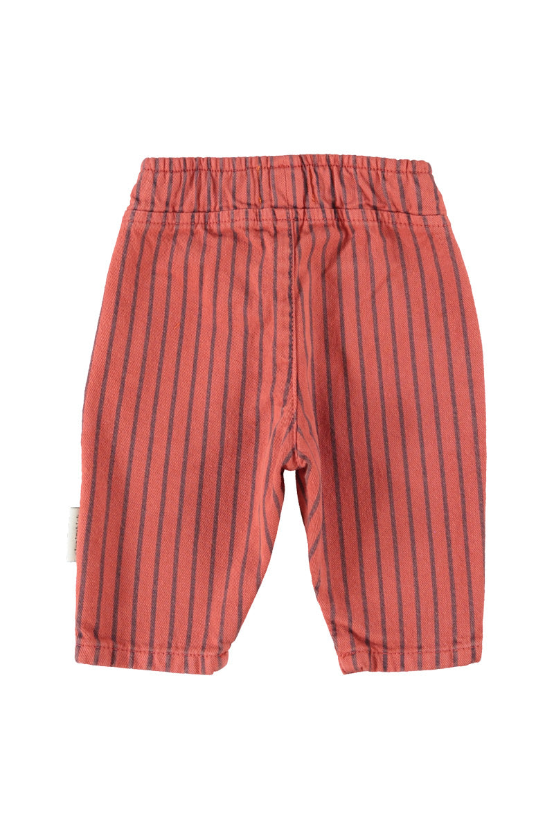 Baby Trousers Bordeaux with Black Stripes