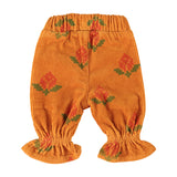 Baby Trousers with Ruffles Camel with Big Flowers