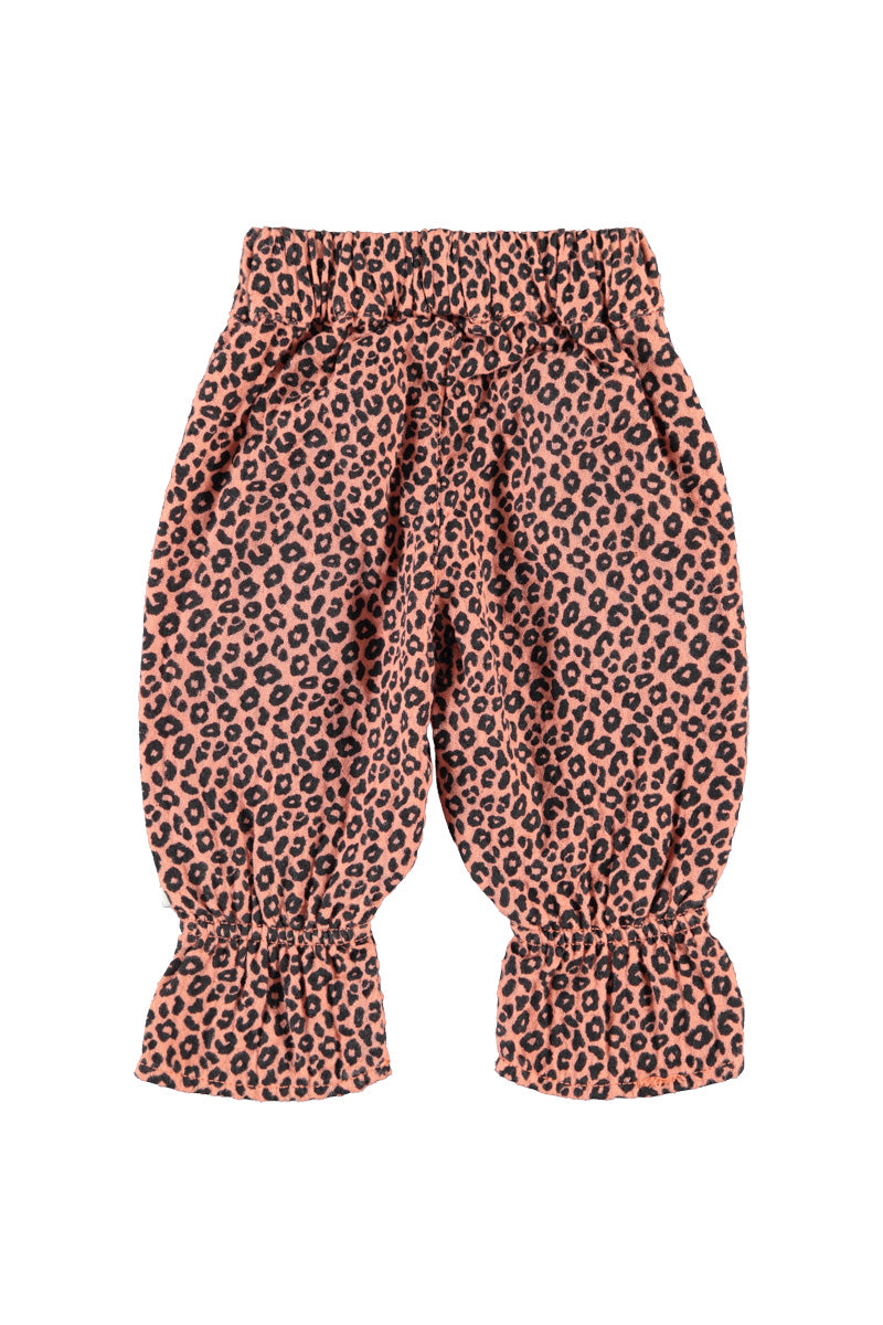 Baby Trousers with Ruffles Pink with Animal Print