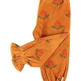 Trousers with Ruffles Camel with Big Flowers