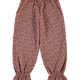 Trousers with Ruffles Pink with Animal Print