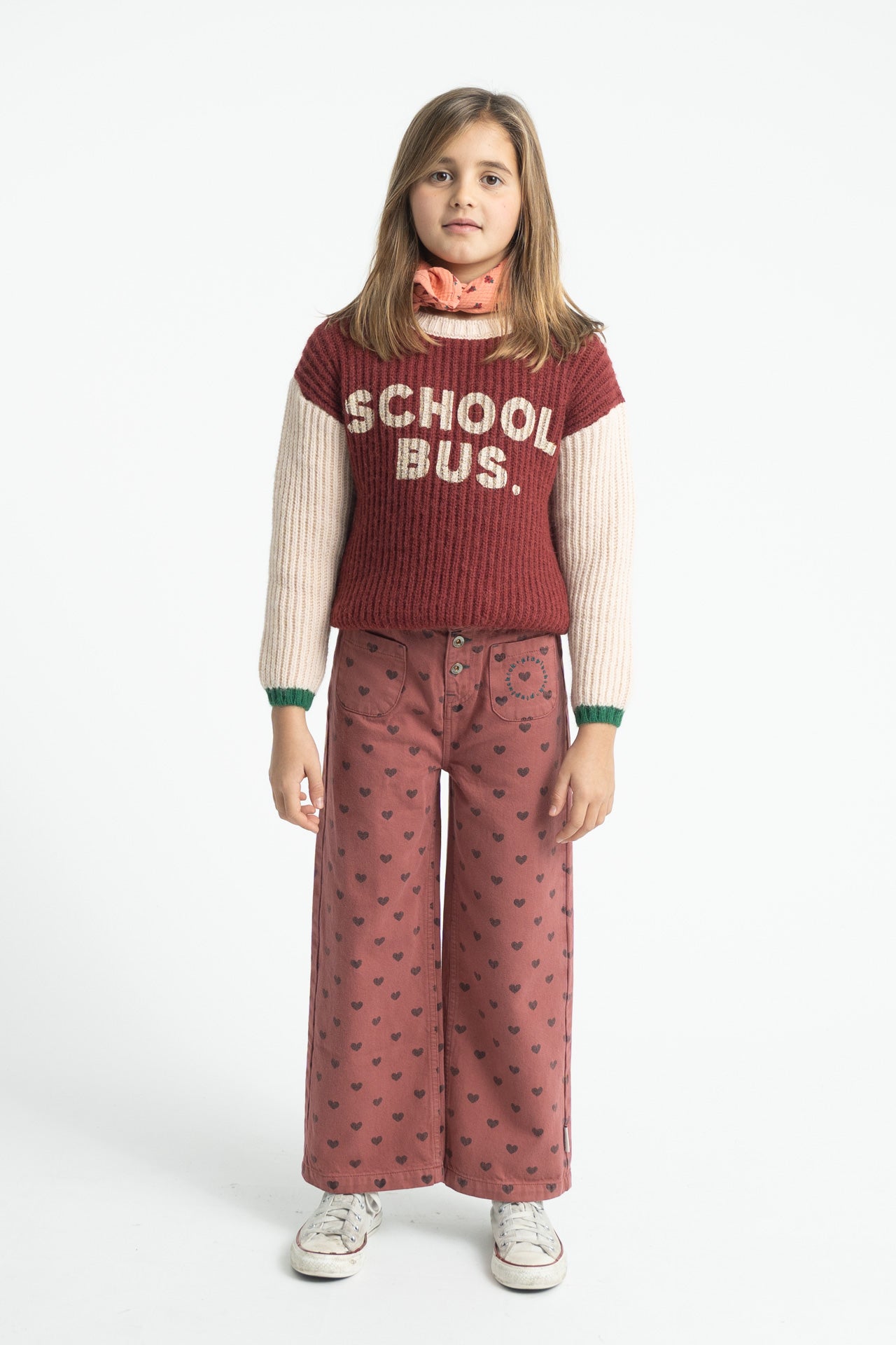 Trousers Pink with Black Hearts