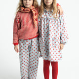 Trousers Light Blue Denim with Red Dots