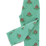 Trousers Green with Big Flowers