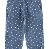 Trousers Washed Navy Denim with Stars