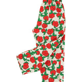 Trousers | ecru w/ red roses print