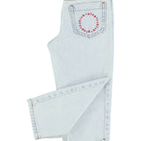 unisex trousers | washed light blue denim