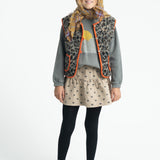 Waistcoat Grey Animal Print