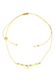 Necklace lurex cord | Yellow w/ Glass beads