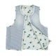 Double face waistcoat | Washed stripes jeans / flowers
