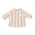 Baby round collar shirt | White & red stripes