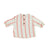 Baby round collar shirt | White & red stripes