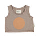 Baby sleeveless t´shirt | taupe w/ peach "rec" print