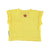Baby terry cotton t-shirt | yellow w/ "festival" garnet & black print