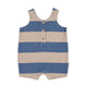 Baby short jumpsuit | blue & light brown stripes