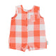 Baby short jumpsuit | red & white checkered
