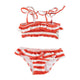 Bikini | red & ecru stripes