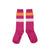 High socks | fuchsia w/ multicolor stripes