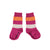 High socks | fuchsia w/ multicolor stripes