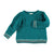 Baby knitted sweater . Emerald with coloured stripes