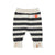 Baby knitted baby leggings | ecru & charcoal grey stripes