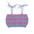 Knitted strap top | blue & fuschia stripes