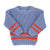 Baby knitted sweater | blue w/ red stripes