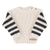 Baby knitted sweater | ecru & charcoal grey stripes