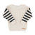 Knitted sweater | ecru & charcoal grey stripes