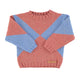 Knitted sweater | pink & blue geometric intarsia w/ lurex