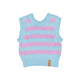 Baby knitted top | lavander & light blue stripes