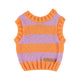 Knitted top | lavander & orange stripes