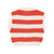 Knitted waistcoat | ecru & red stripes