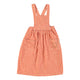 Long apron dress | light pink & brick animal print