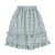 Long skirt w/ ruffles | light blue w/ animal print