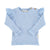 Baby longsleeve w/ frills on shoulders | light blue w/ orange little stars