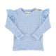 Baby longsleeve w/ frills on shoulders | light blue w/ orange little stars