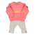 Baby sweatshirt w/ frills on shoulders | pink w/ "sun" print