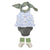 Baby top | off-white w/ little blue flowers, textured