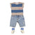 Baby t`shirt | light brown & blue stripes w/ "amigos" & "garage band" print
