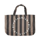 Extra large logo bag | taupe w/ grey stripes