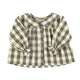 Baby peter pan collar blouse | brown checkered
